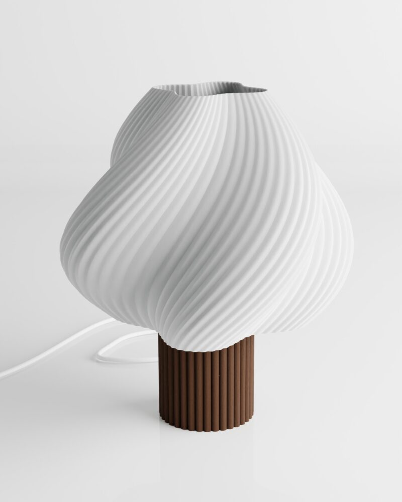 Brązowa lampa Softis – miękka forma jak ciepła, burzowa chmura