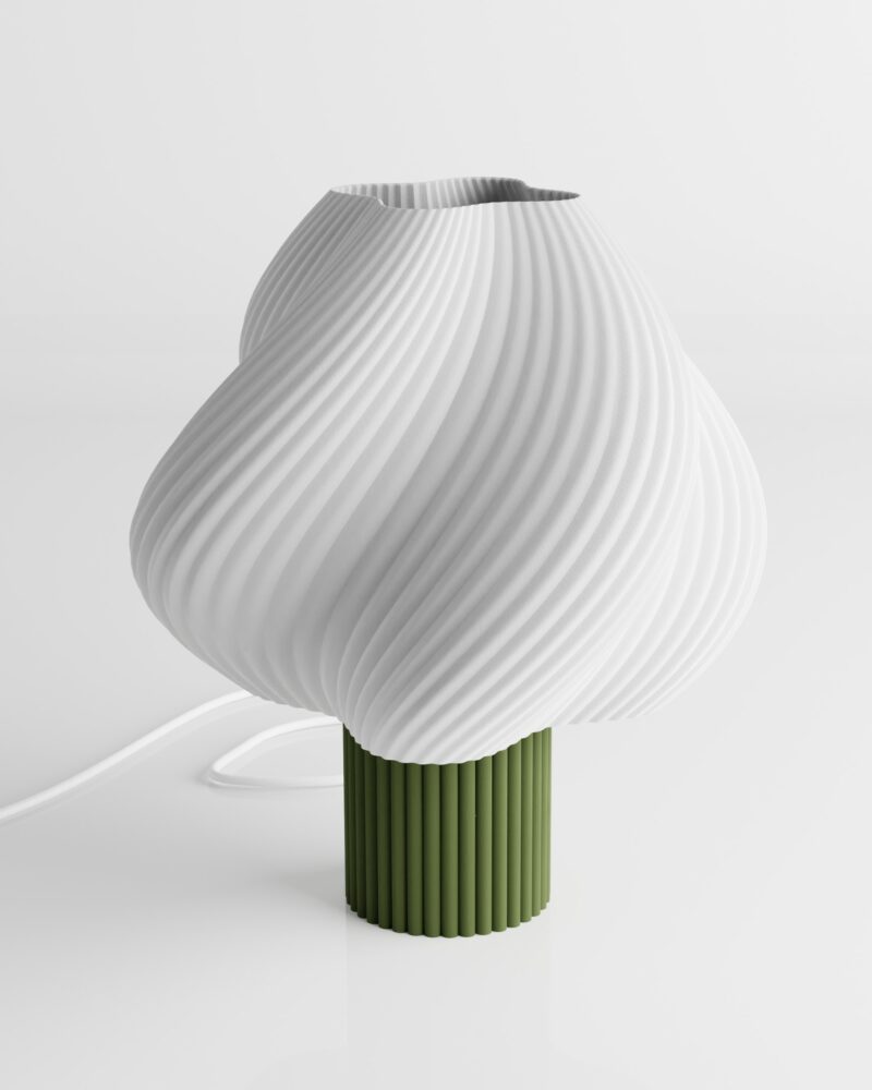 Zielona lampa Softis o kształcie przypominającym chmurę – naturalny akcent do wnętrz