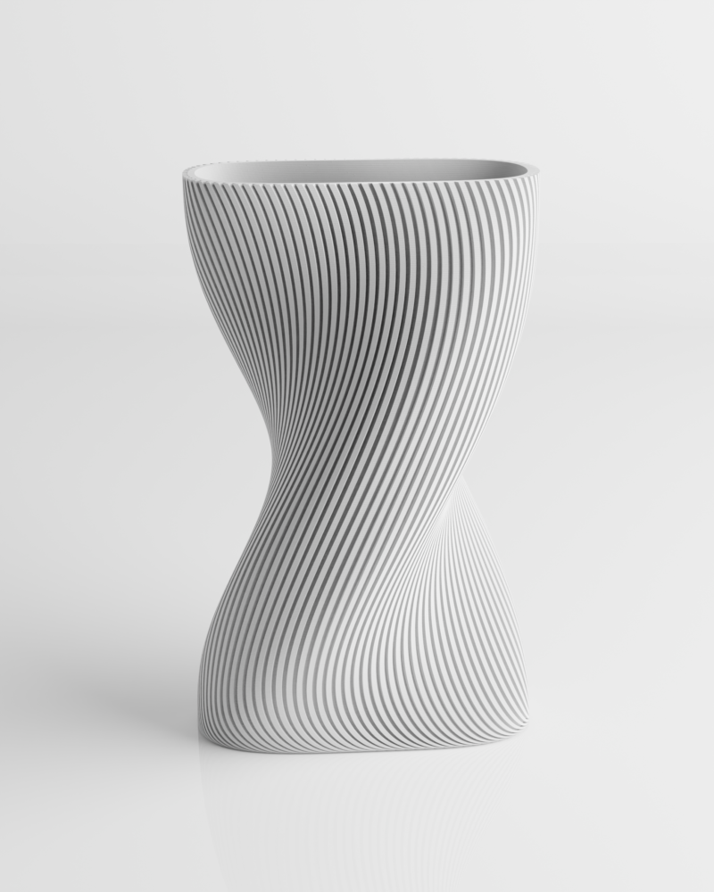 Waza dekoracyjna Linea. Biały wazon Linea o geometrycznej, skręconej formie – minimalistyczna elegancja