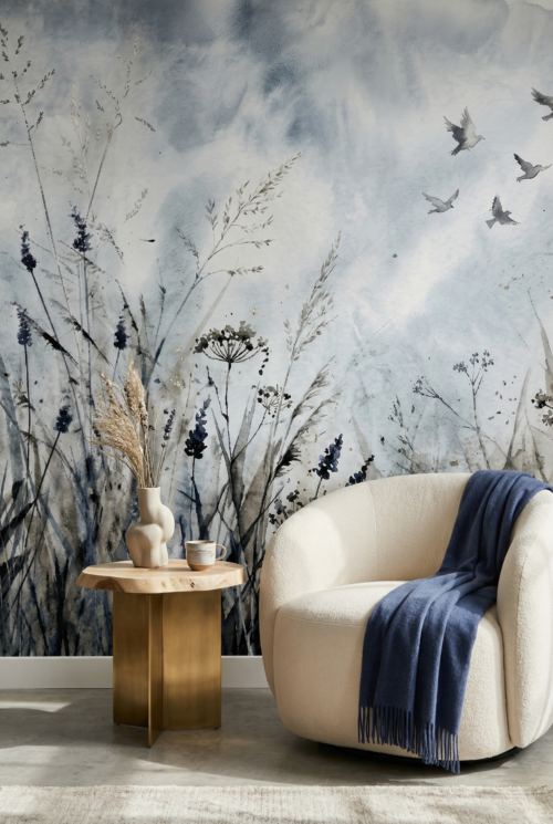 Niebieska tapeta trawy - Halcyon