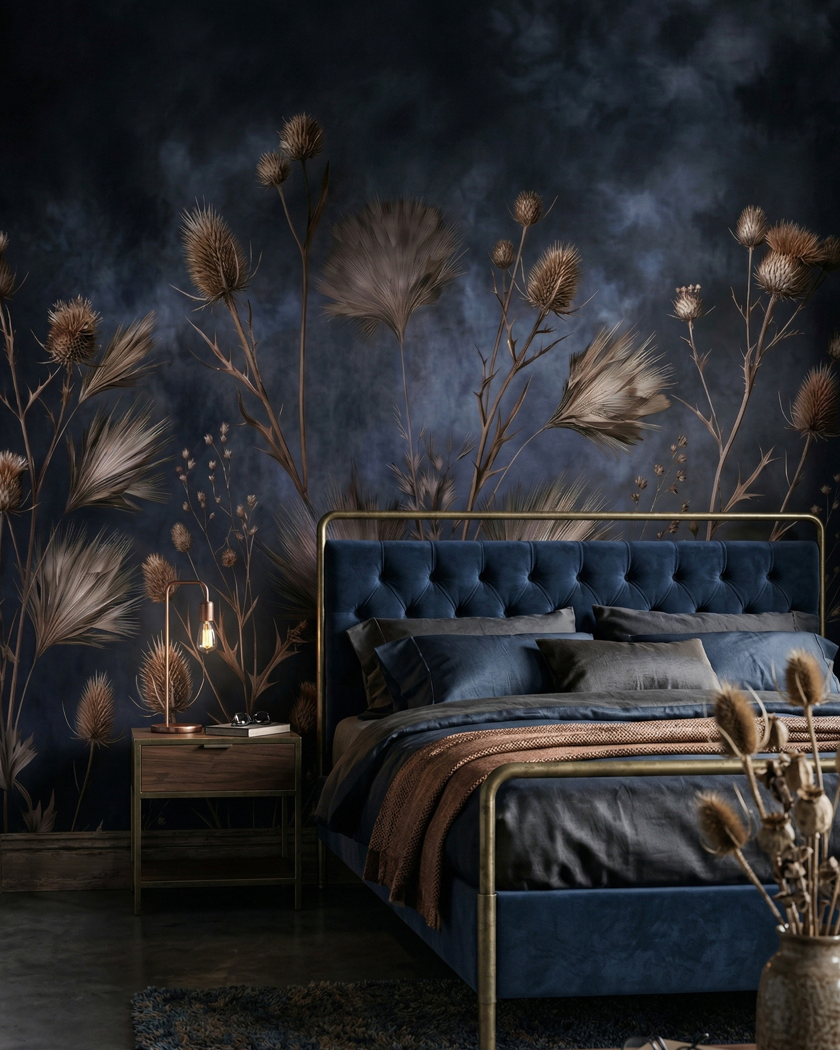 Granatowa tapeta Premium Thist